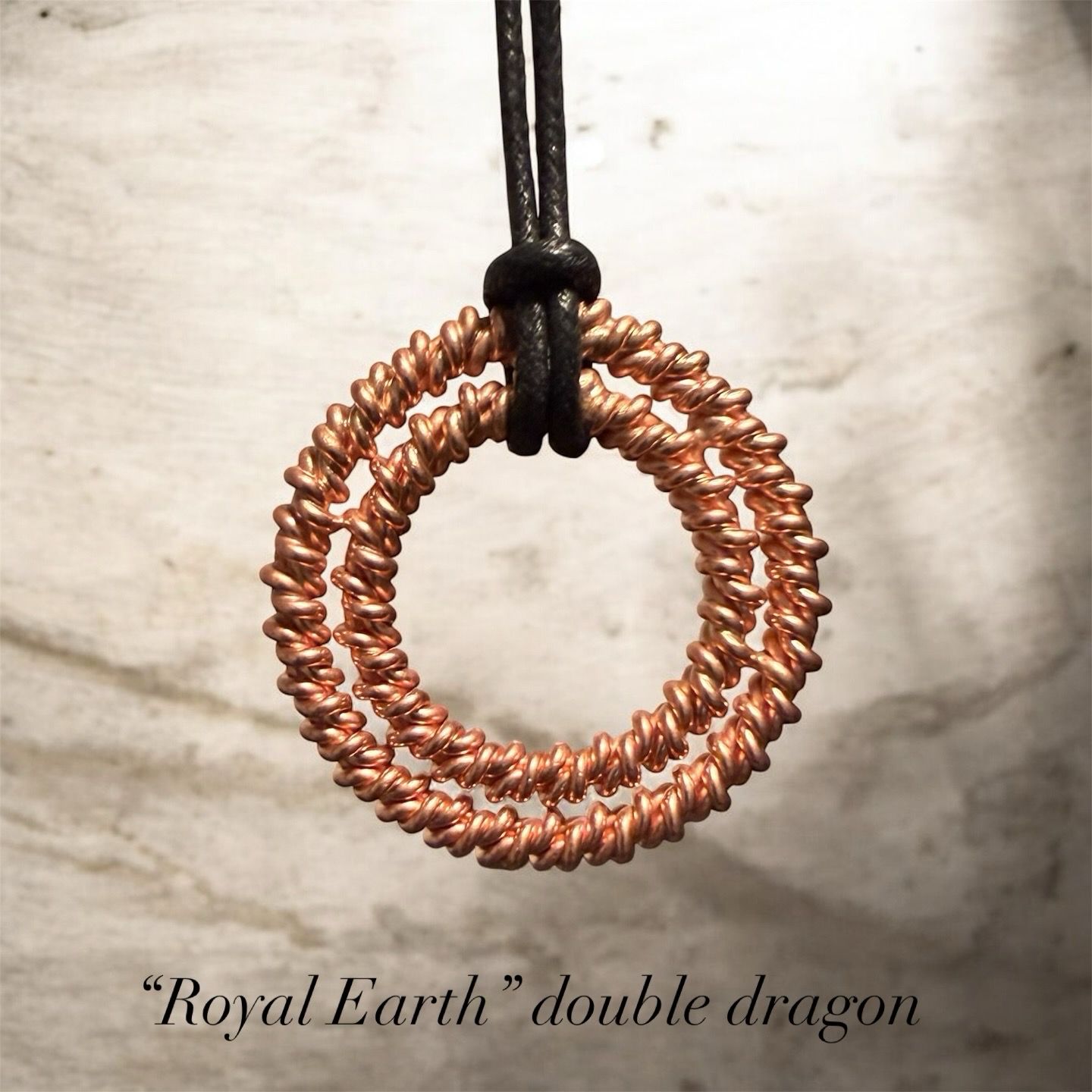 14 gauge 5.0" Royal/ 3.93" Earth Double Dragon Twist Pendant
